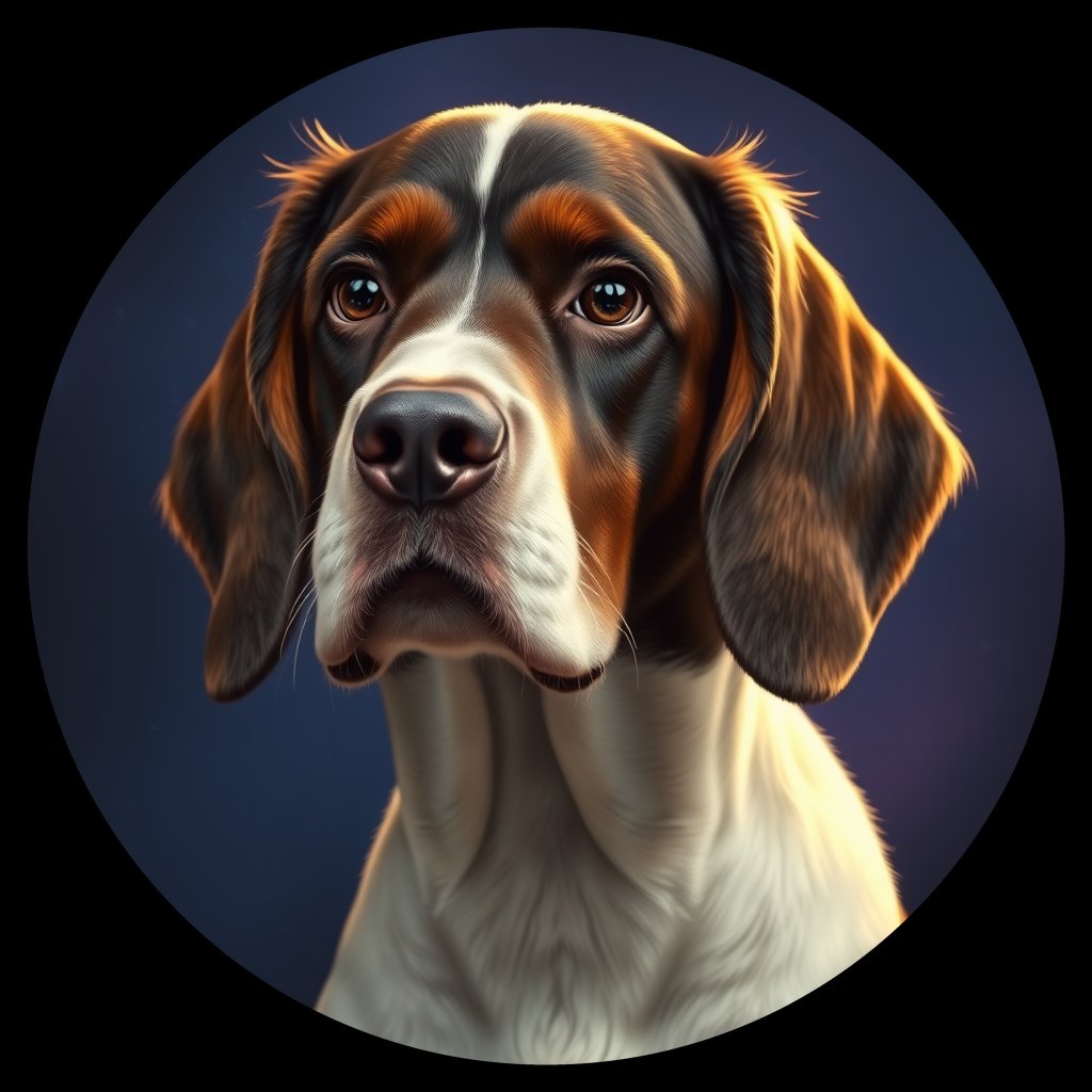Cosmic medallion portrait of PFZ19E06_PFZ19E06, a English Springer Spaniel
