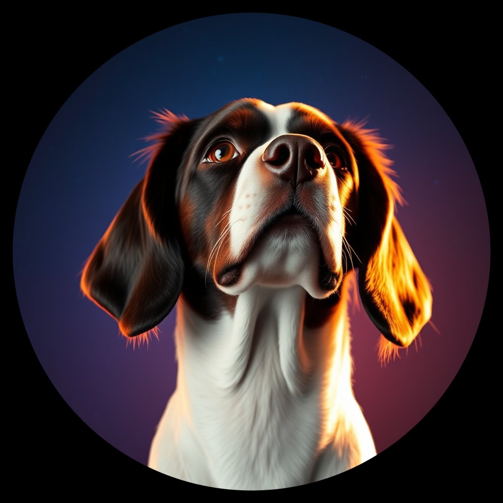 Cosmic medallion portrait of PFZ19E07_PFZ19E07, a English Springer Spaniel