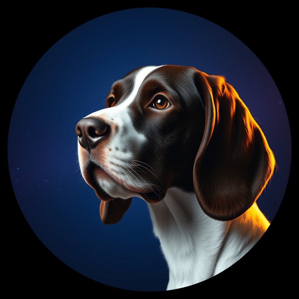 Cosmic medallion portrait of PFZ19E08_PFZ19E08, a English Springer Spaniel