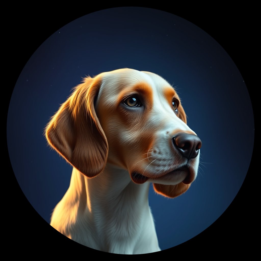 Cosmic medallion portrait of PFZ19E11_PFZ19E11, a English Springer Spaniel