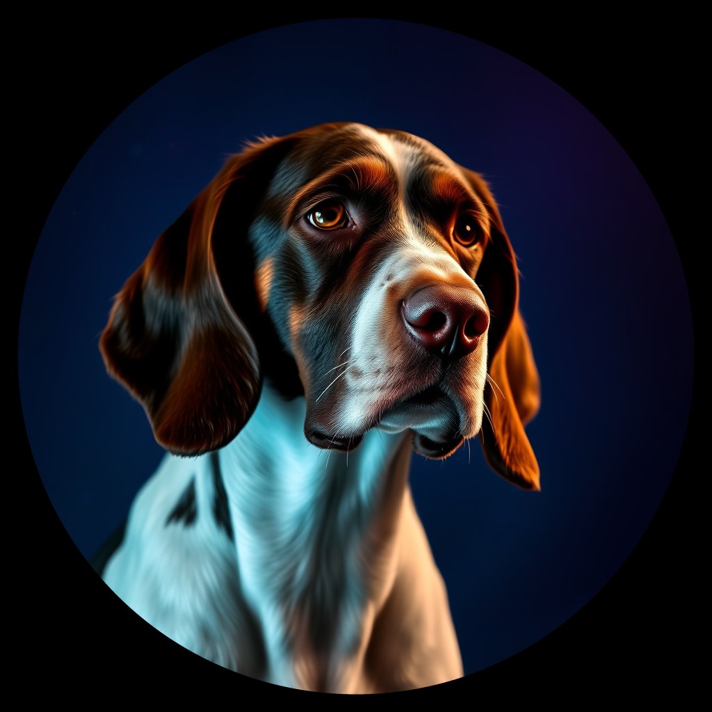 Cosmic medallion portrait of PFZ19F02_PFZ19F02, a English Springer Spaniel