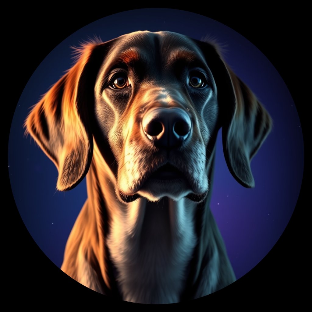 Cosmic medallion portrait of PFZ19F03_PFZ19F03, a English Springer Spaniel