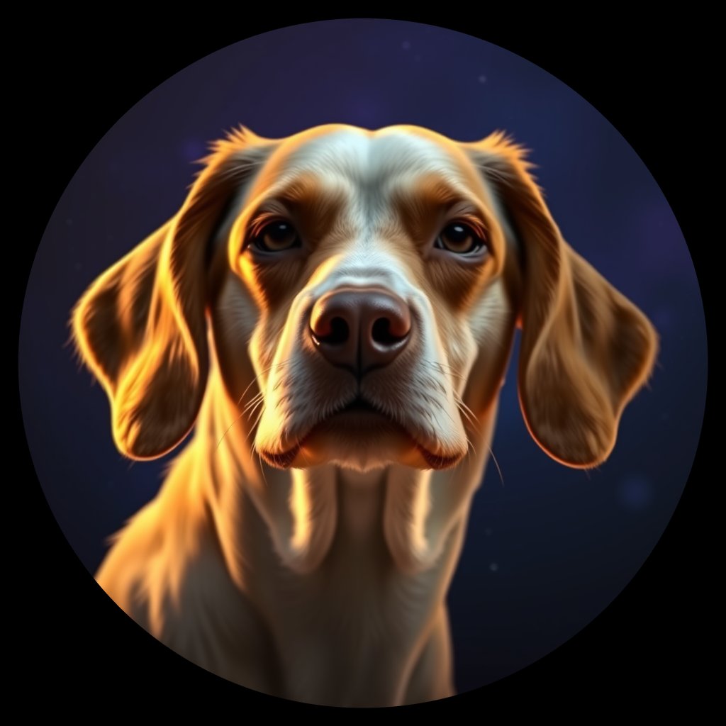 Cosmic medallion portrait of PFZ19F05_PFZ19F05, a English Springer Spaniel