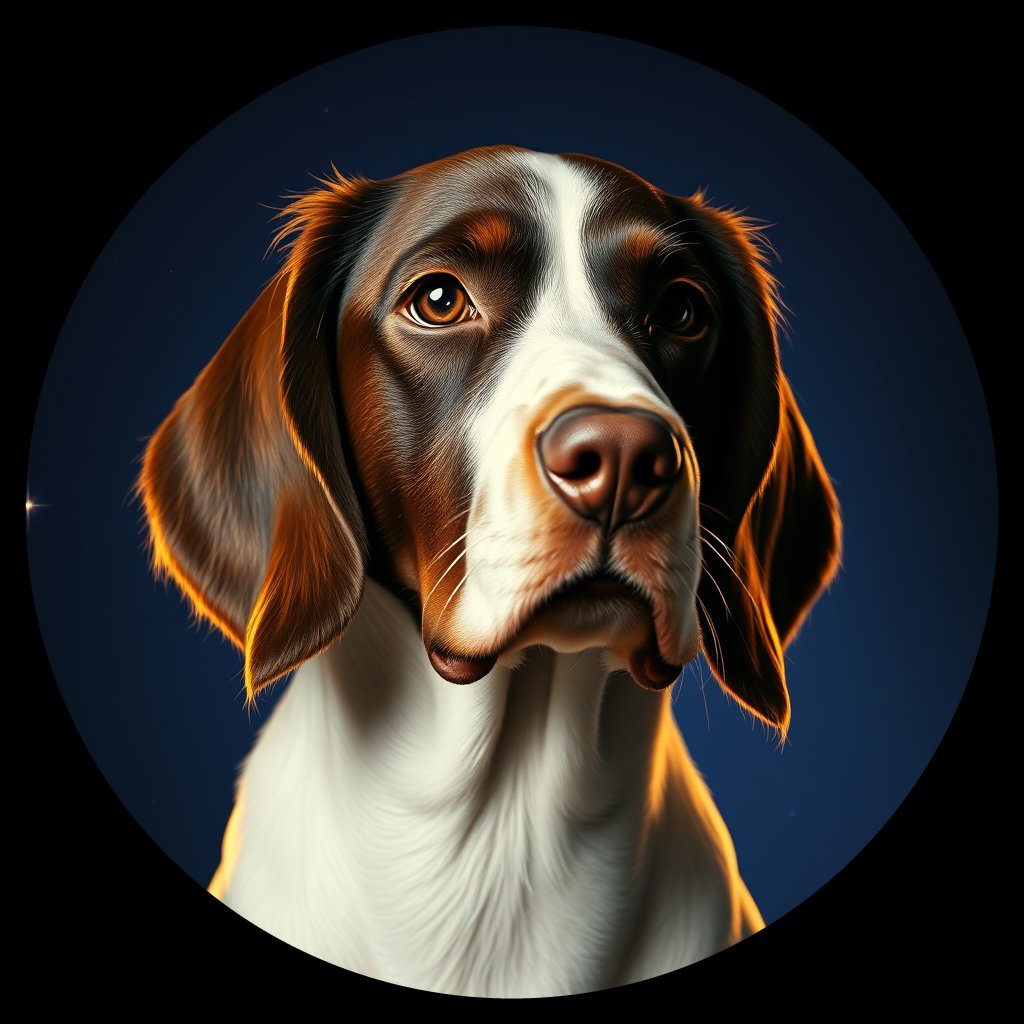 Cosmic medallion portrait of PFZ19F07_PFZ19F07, a English Springer Spaniel