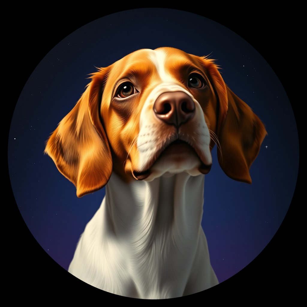 Cosmic medallion portrait of PFZ19F08_PFZ19F08, a English Springer Spaniel
