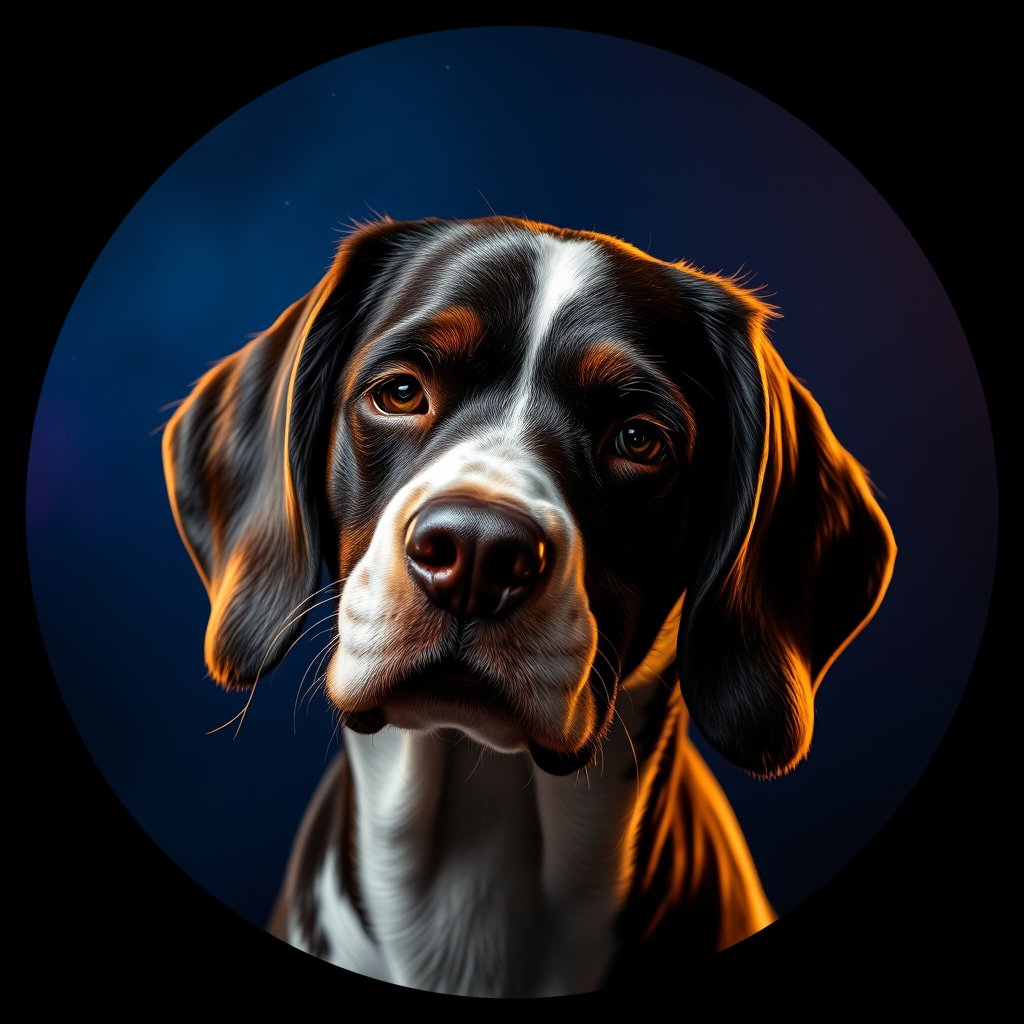Cosmic medallion portrait of PFZ19F11_PFZ19F11, a English Springer Spaniel