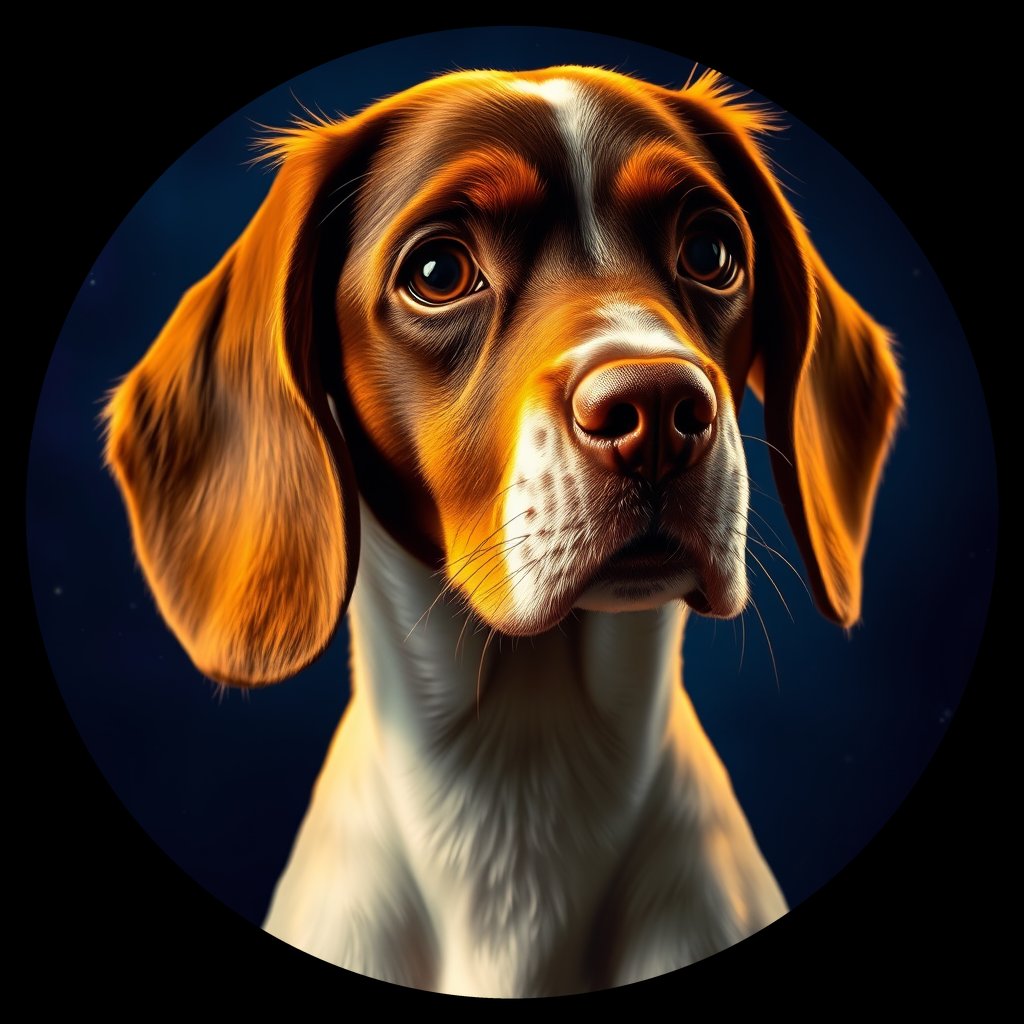 Cosmic medallion portrait of PFZ19G02_PFZ19G02, a English Springer Spaniel