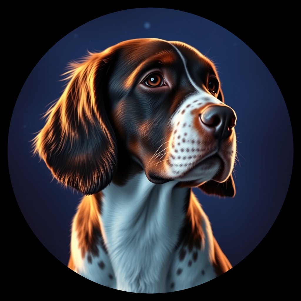 Cosmic medallion portrait of PFZ19G03_PFZ19G03, a English Springer Spaniel