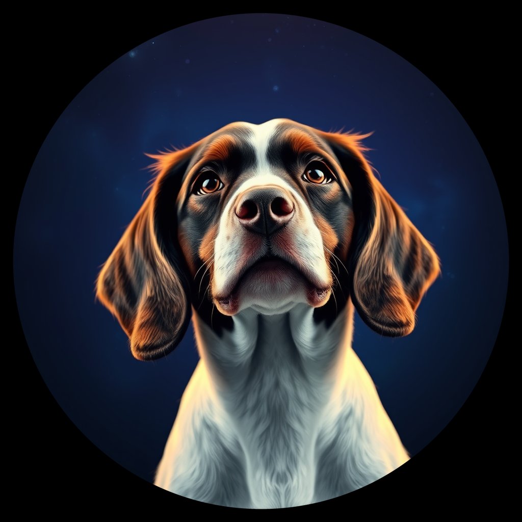 Cosmic medallion portrait of PFZ19G05_PFZ19G05, a English Springer Spaniel