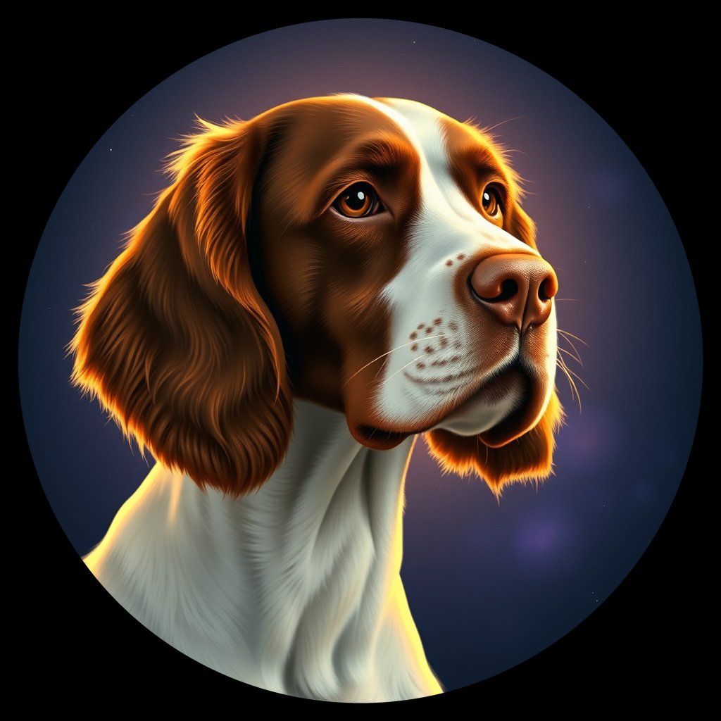 Cosmic medallion portrait of PFZ19G07_PFZ19G07, a English Springer Spaniel