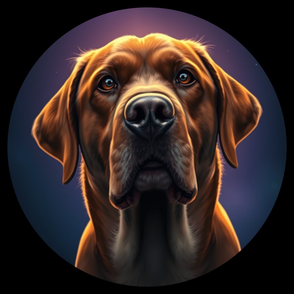 Cosmic medallion portrait of PFZ19G08_PFZ19G08, a Labrador Retriever