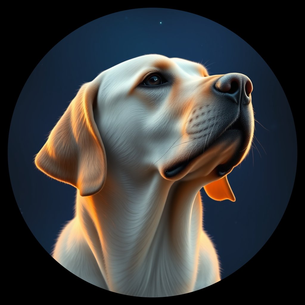 Cosmic medallion portrait of PFZ19G10_PFZ19G10, a Labrador Retriever