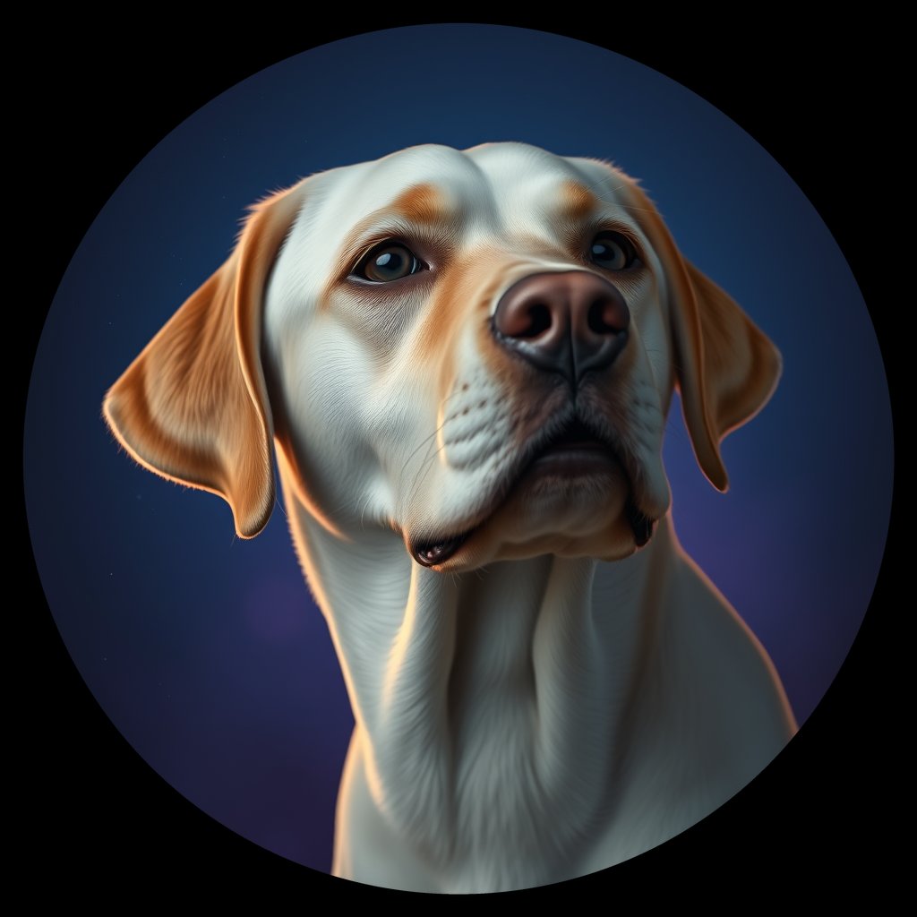 Cosmic medallion portrait of PFZ19H02_PFZ19H02, a Labrador Retriever
