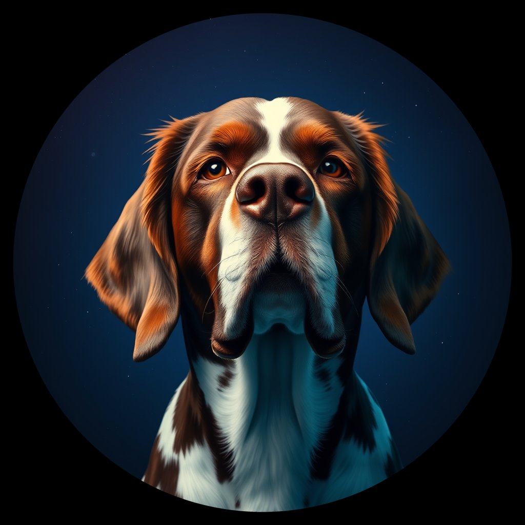 Cosmic medallion portrait of PFZ19H03_PFZ19H03, a English Springer Spaniel