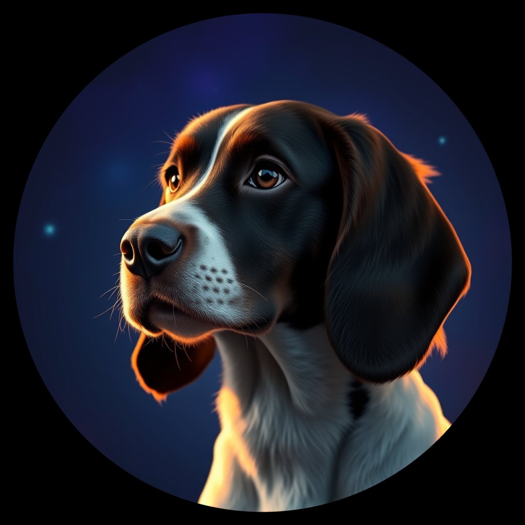 Cosmic medallion portrait of PFZ19H04_PFZ19H04, a English Springer Spaniel