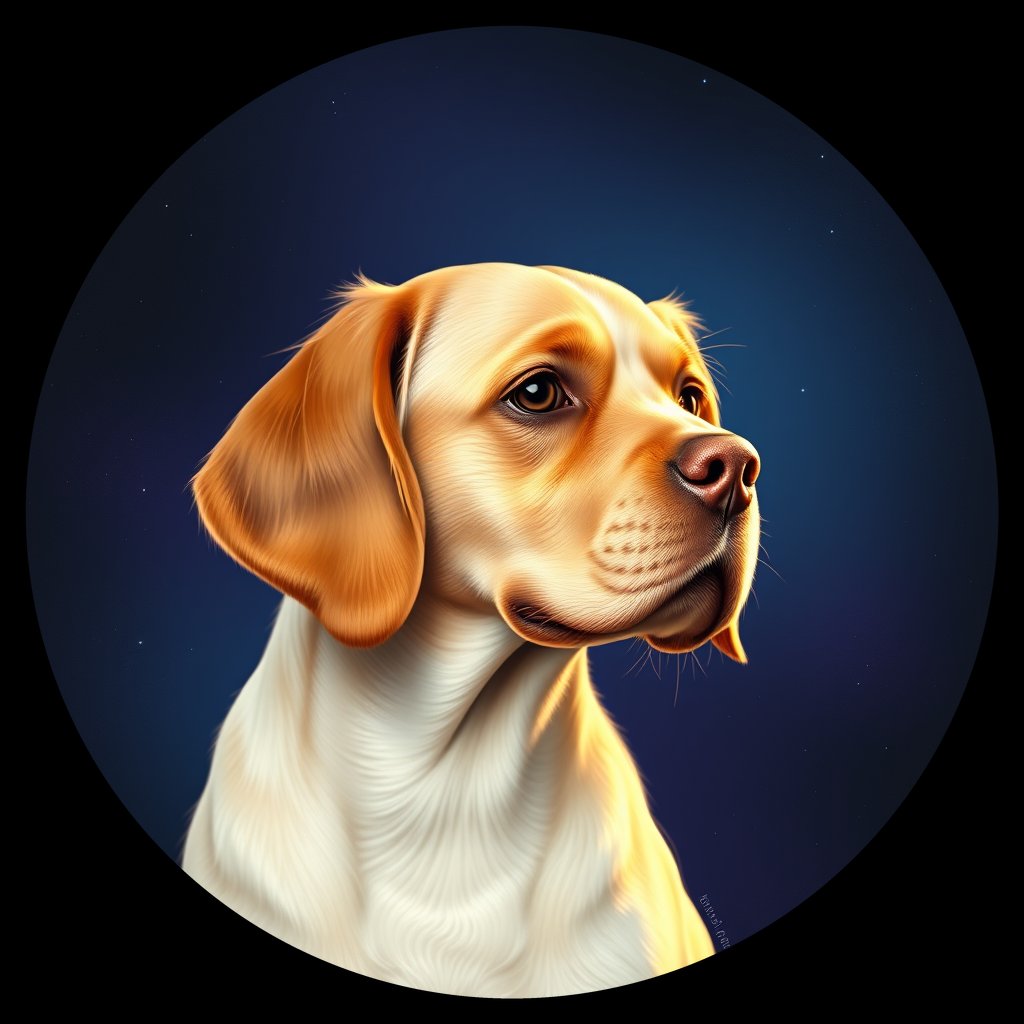 Cosmic medallion portrait of PFZ19H06_PFZ19H06, a English Springer Spaniel