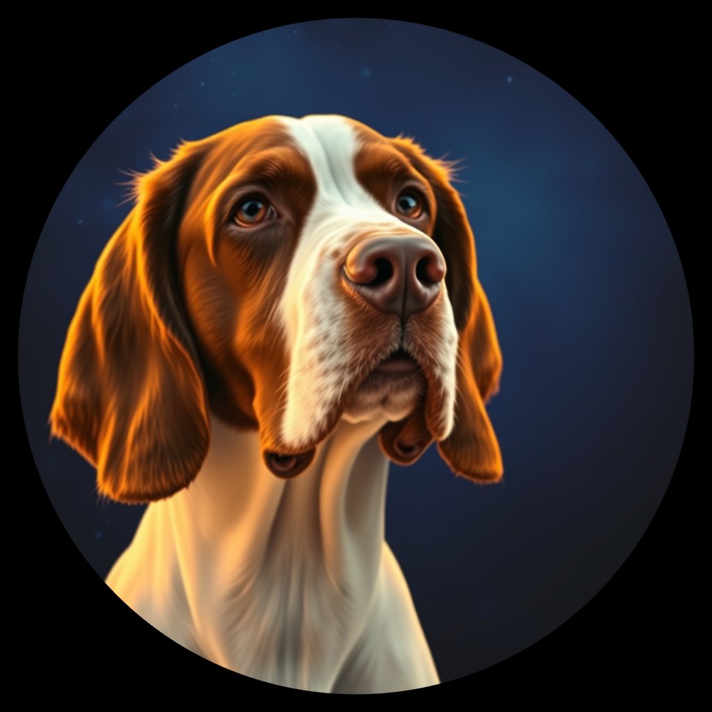 Cosmic medallion portrait of PFZ19H07_PFZ19H07, a English Springer Spaniel