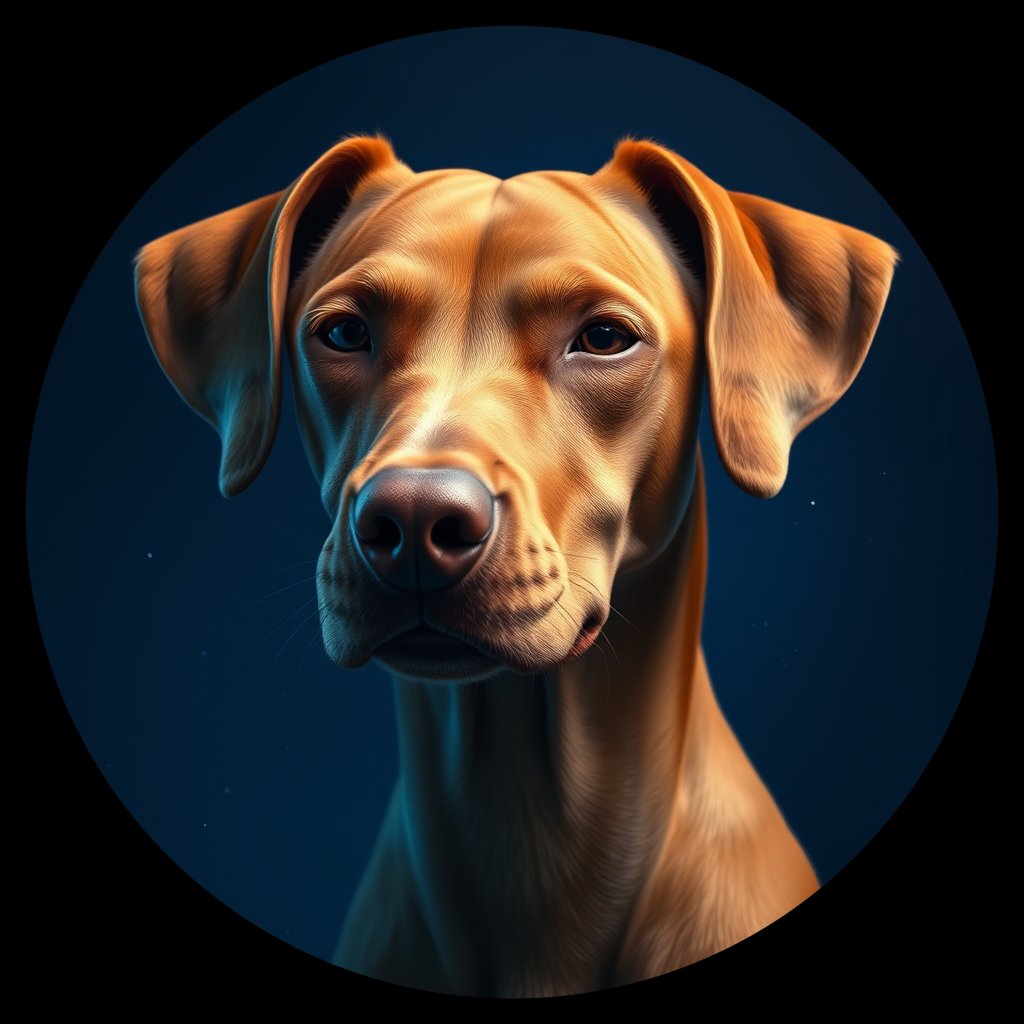 Cosmic medallion portrait of PFZ19H11_PFZ19H11, a Vizsla