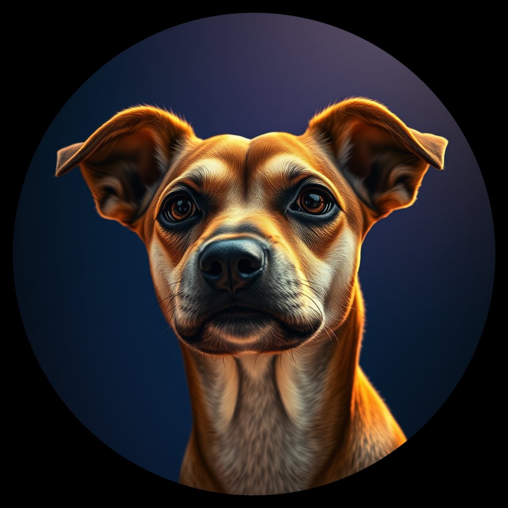 Cosmic medallion portrait of PFZ1B09_PFZ1B09, a Village Dog Brazil