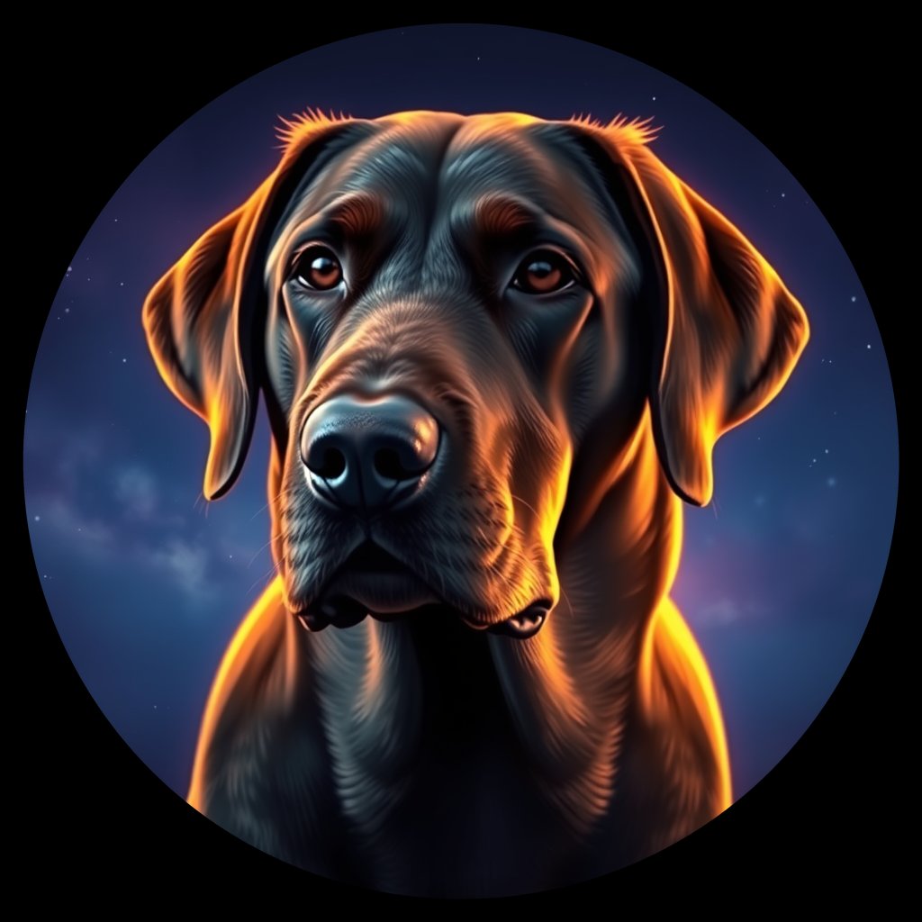 Cosmic medallion portrait of PFZ1B10_PFZ1B10, a Labrador Retriever