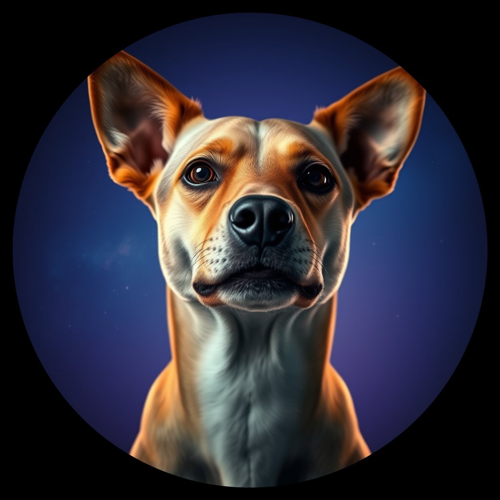 Cosmic medallion portrait of PFZ1C05_PFZ1C05, a Village Dog Vietnam Lang Son