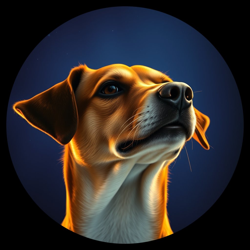 Cosmic medallion portrait of PFZ1C06_PFZ1C06, a Village Dog Vietnam Ha Giang