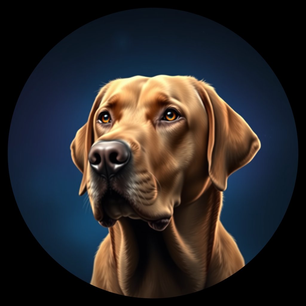 Cosmic medallion portrait of PFZ1E11_PFZ1E11, a Labrador Retriever