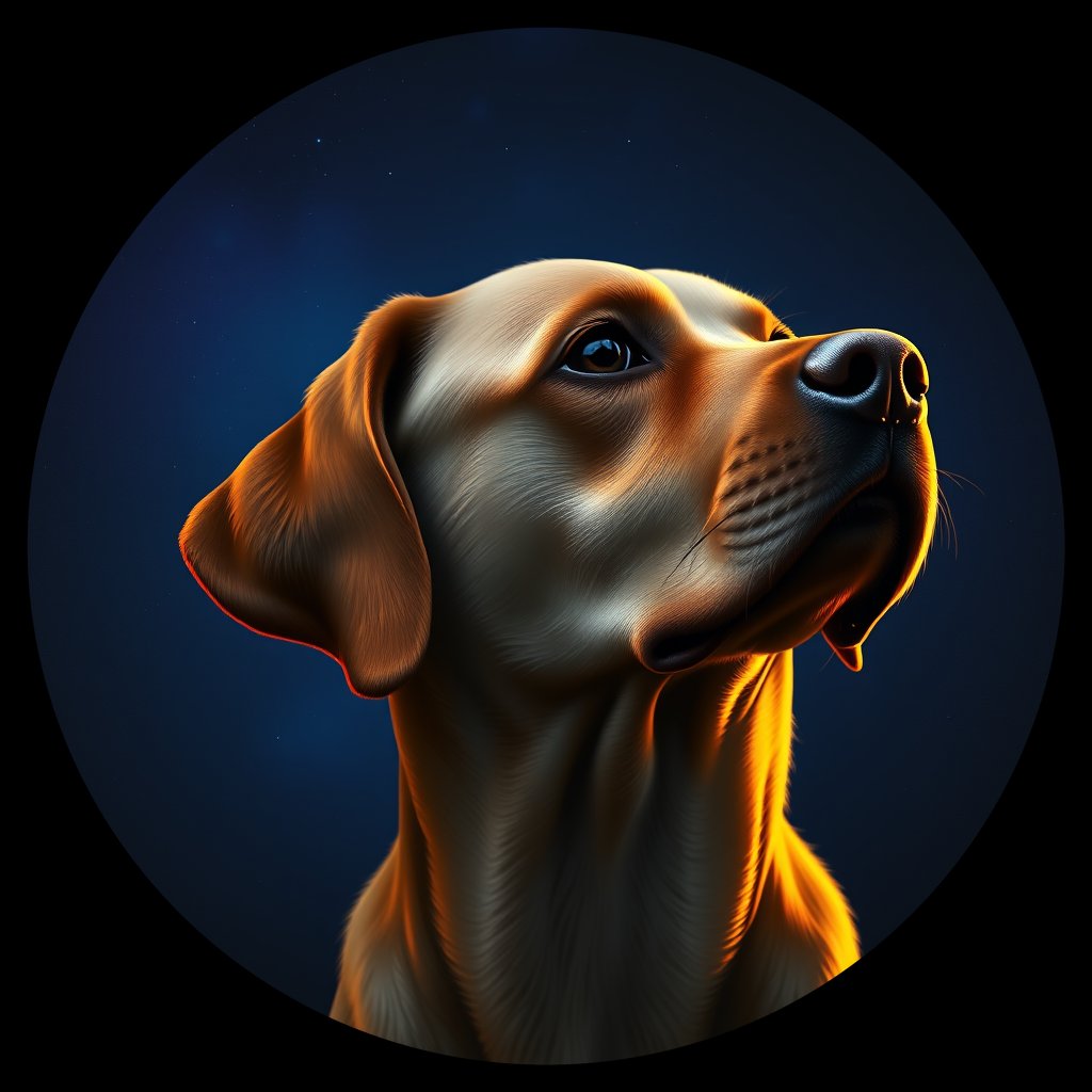 Cosmic medallion portrait of PFZ1F03_PFZ1F03, a Labrador Retriever