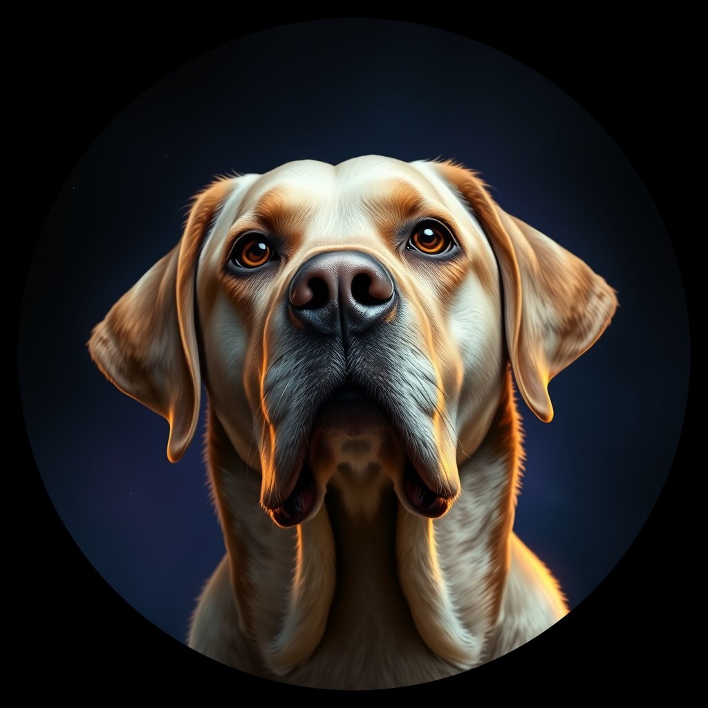 Cosmic medallion portrait of PFZ1H03_PFZ1H03, a Labrador Retriever
