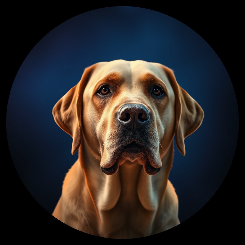 Cosmic medallion portrait of PFZ1H05_PFZ1H05, a Labrador Retriever