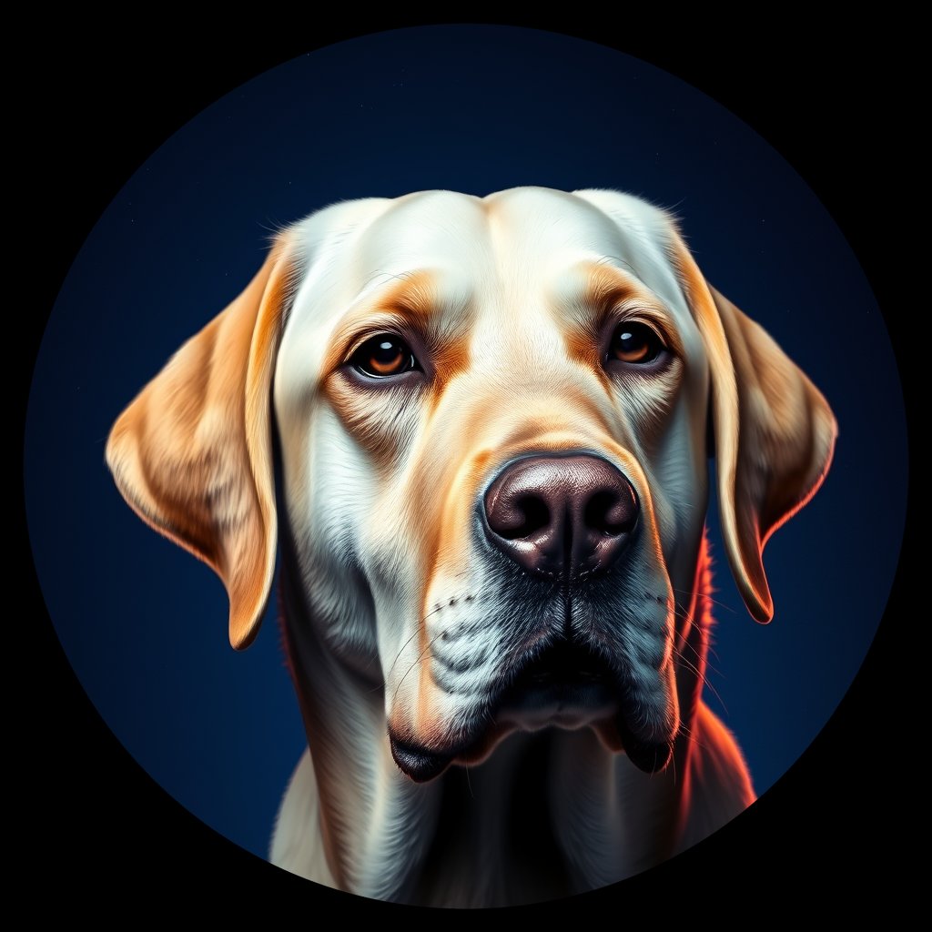 Cosmic medallion portrait of PFZ20A01_PFZ20A01, a Labrador Retriever