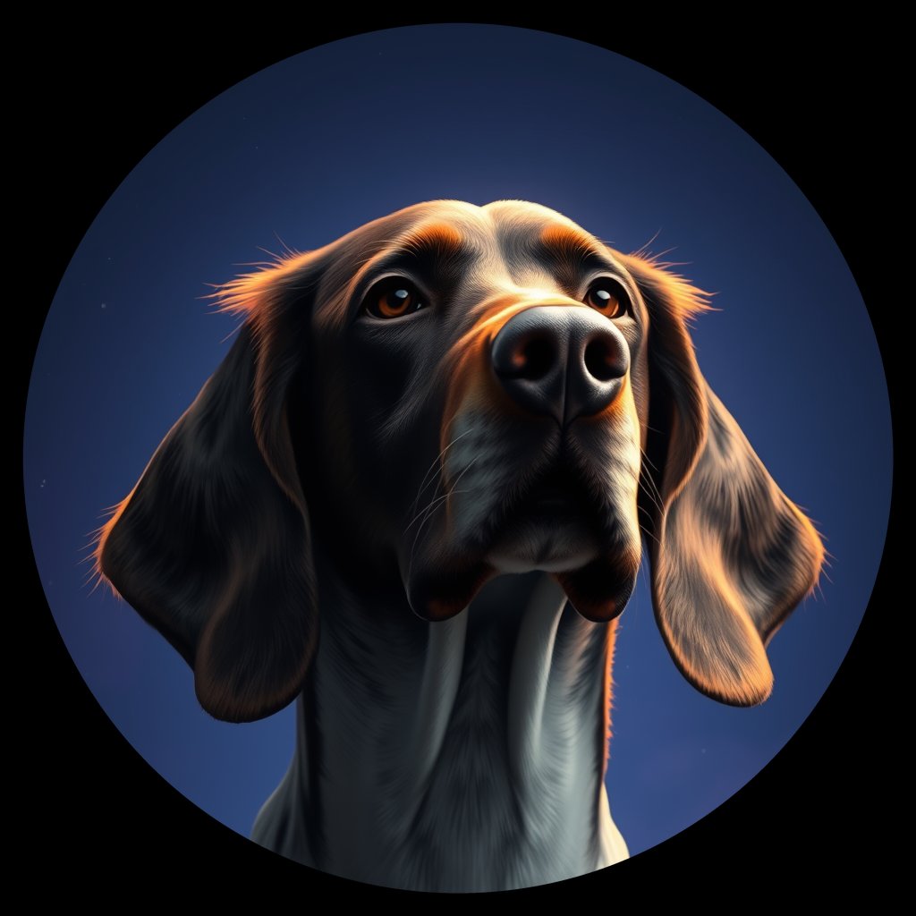 Cosmic medallion portrait of PFZ20A10_PFZ20A10, a English Setter