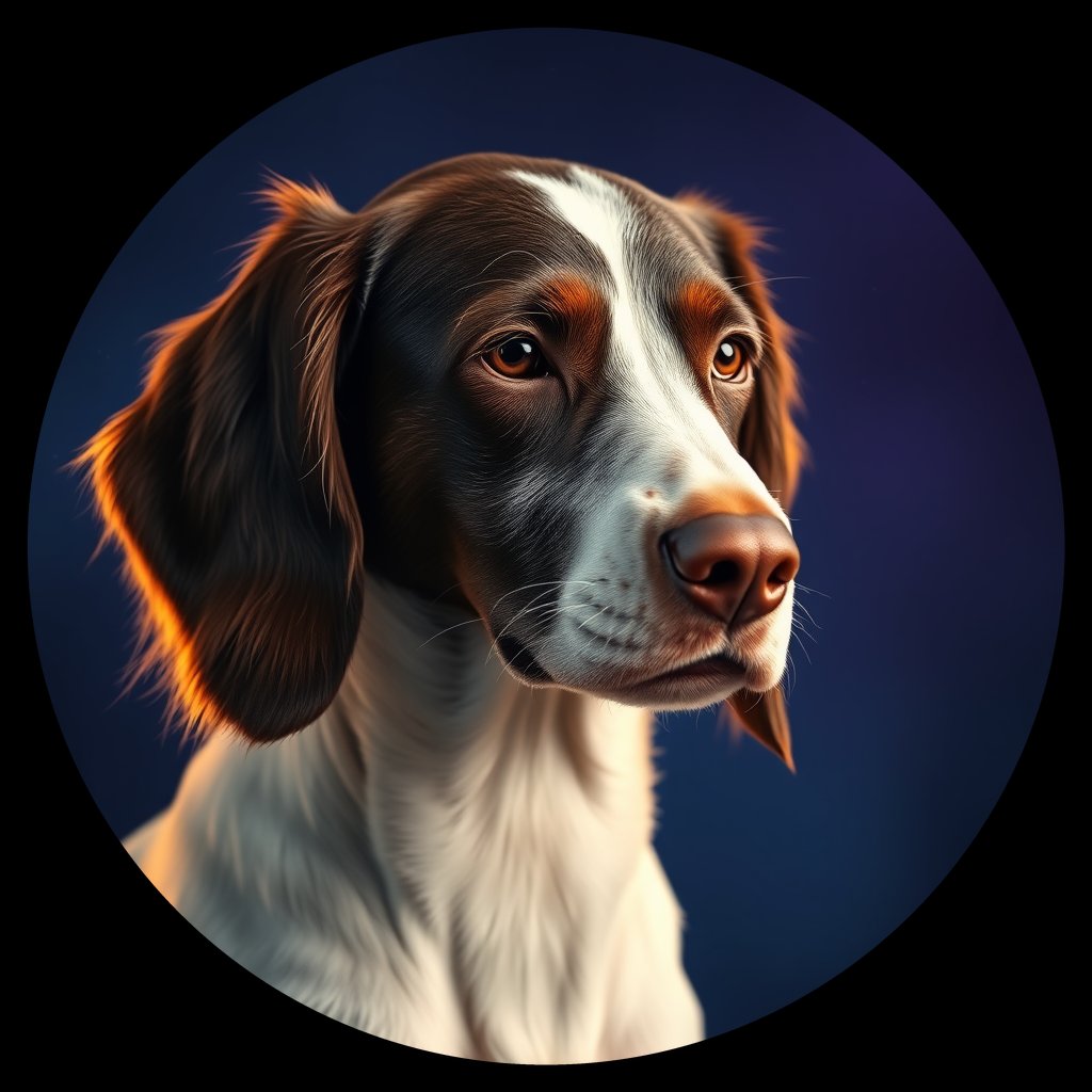 Cosmic medallion portrait of PFZ20A12_PFZ20A12, a English Setter