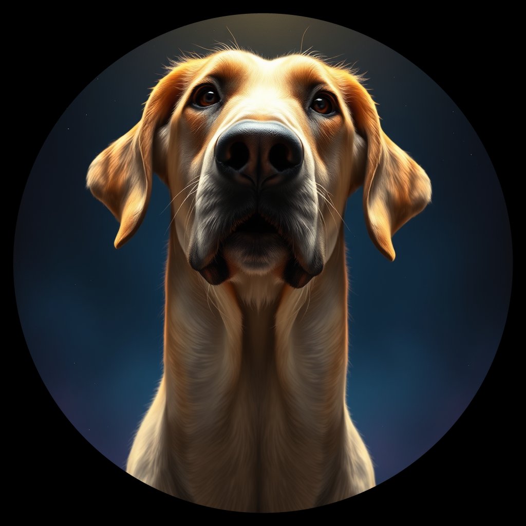 Cosmic medallion portrait of PFZ20B06_PFZ20B06, a Irish Wolfhound
