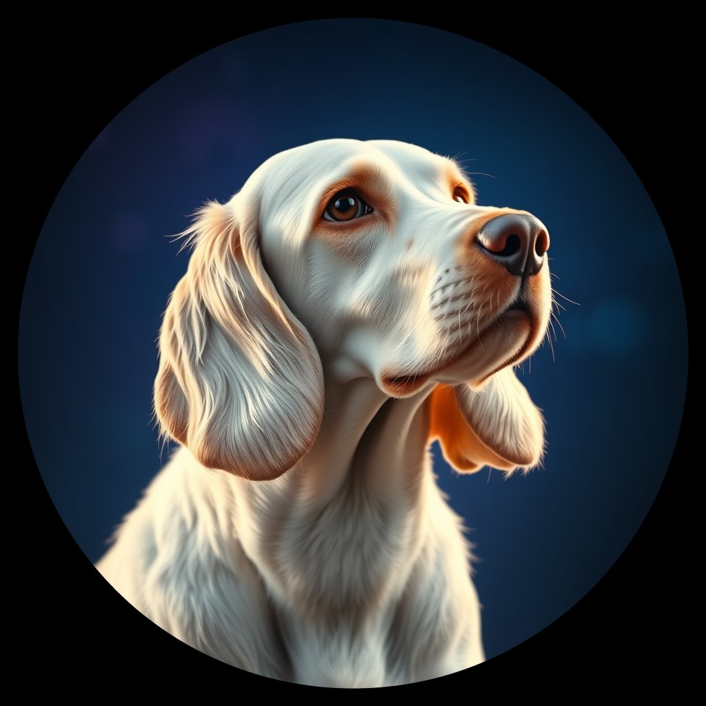 Cosmic medallion portrait of PFZ20B10_PFZ20B10, a English Setter