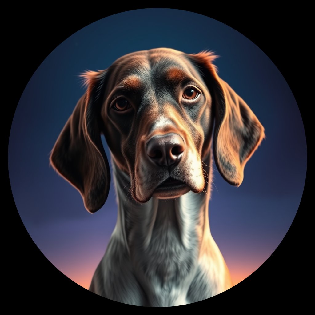 Cosmic medallion portrait of PFZ20B11_PFZ20B11, a English Setter