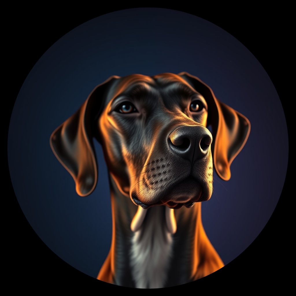 Cosmic medallion portrait of PFZ20C01_PFZ20C01, a Great Dane