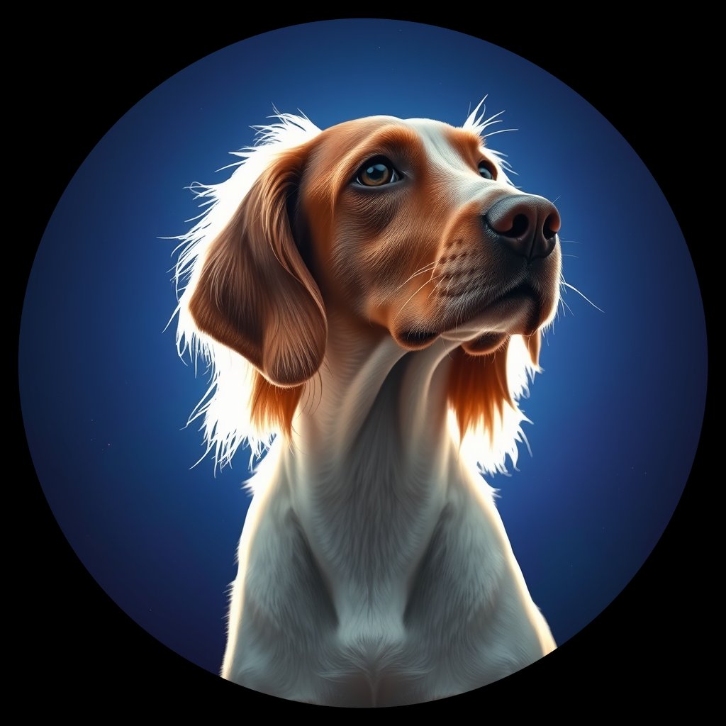 Cosmic medallion portrait of PFZ20C12_PFZ20C12, a English Setter