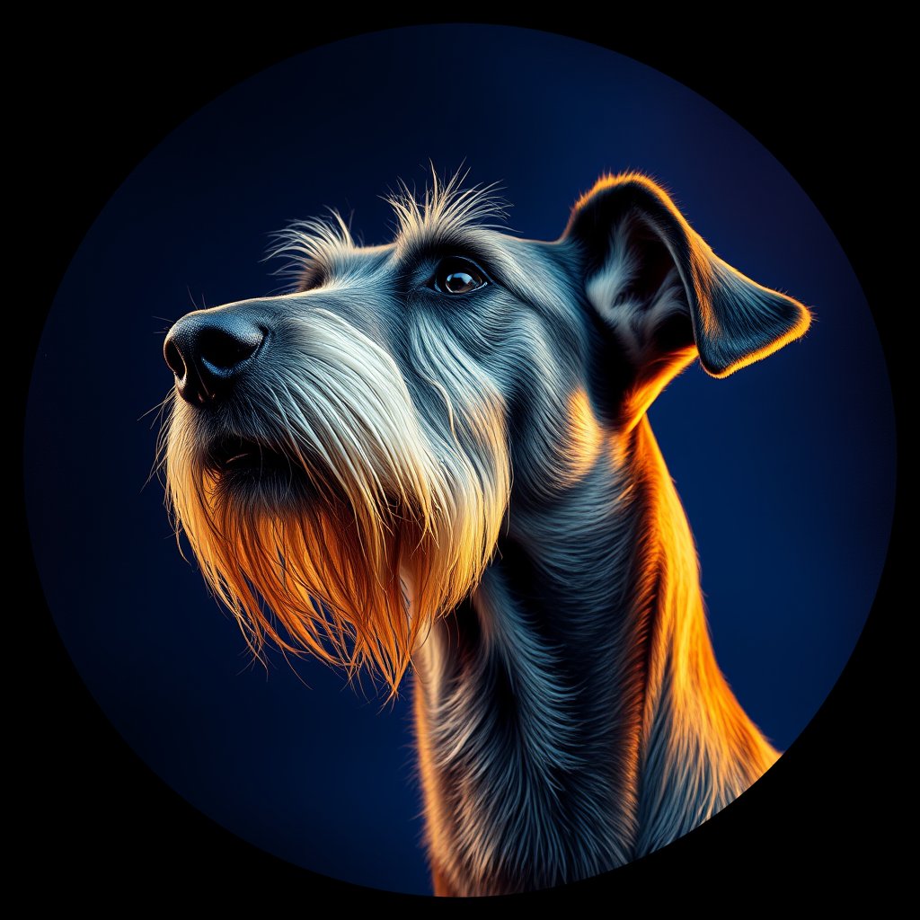 Cosmic medallion portrait of PFZ20D04_PFZ20D04, a Irish Wolfhound