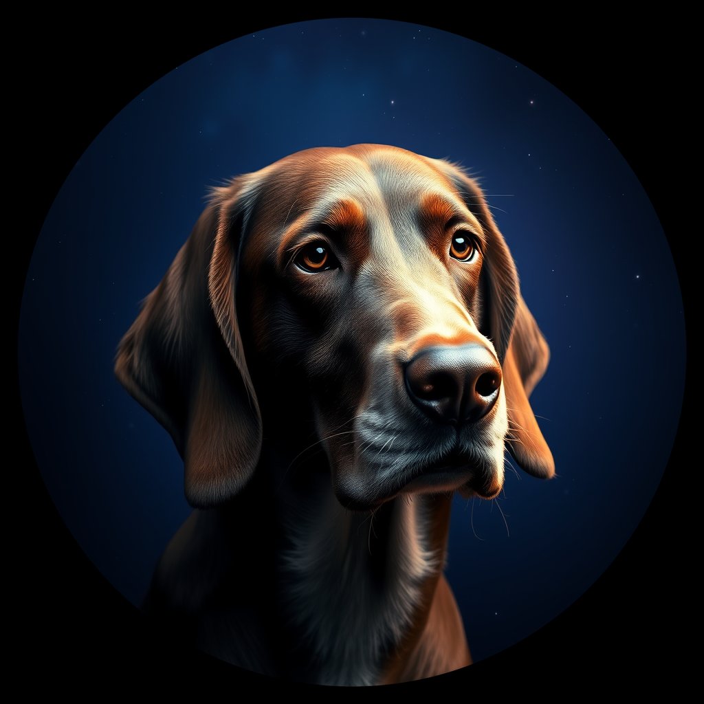 Cosmic medallion portrait of PFZ20D10_PFZ20D10, a English Setter