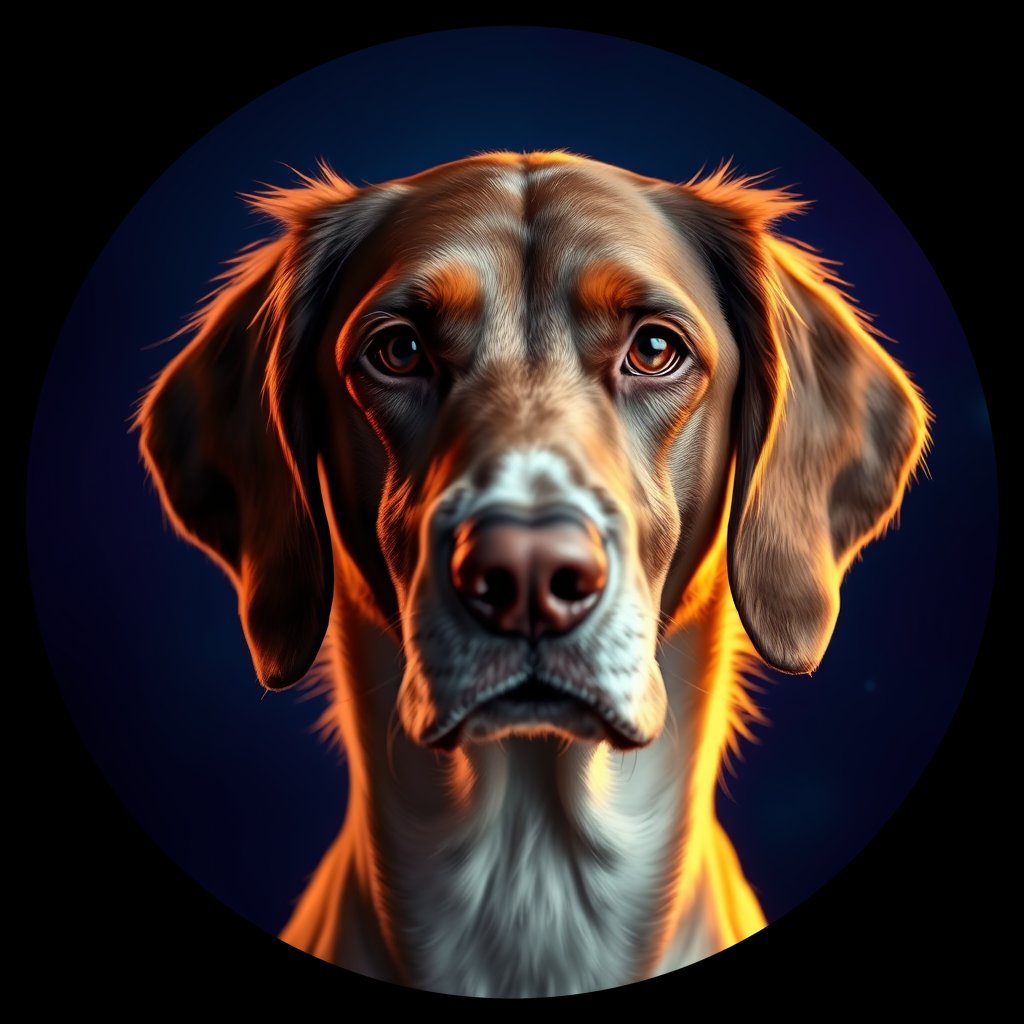 Cosmic medallion portrait of PFZ20D11_PFZ20D11, a English Setter