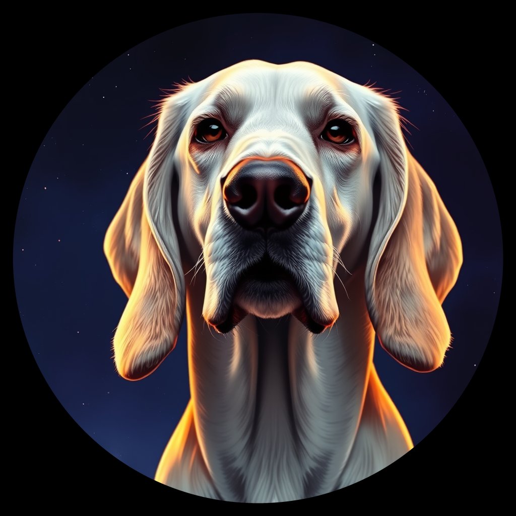 Cosmic medallion portrait of PFZ20D12_PFZ20D12, a English Setter