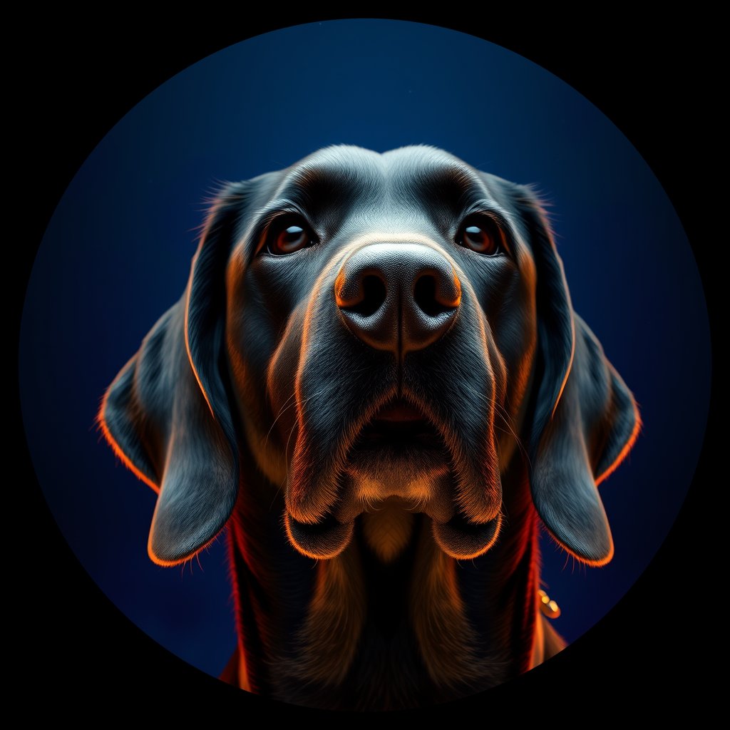 Cosmic medallion portrait of PFZ20E08_PFZ20E08, a Gordon Setter