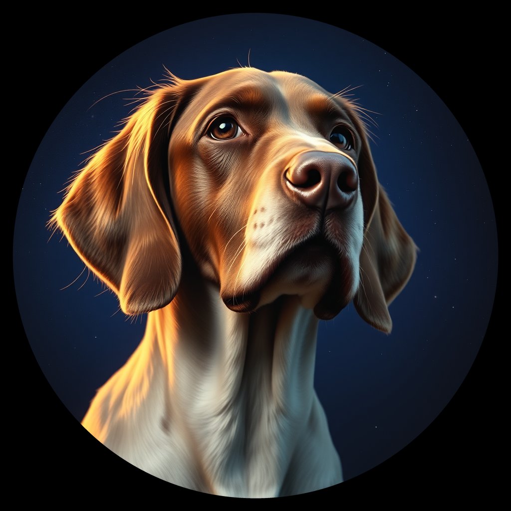 Cosmic medallion portrait of PFZ20E11_PFZ20E11, a English Setter