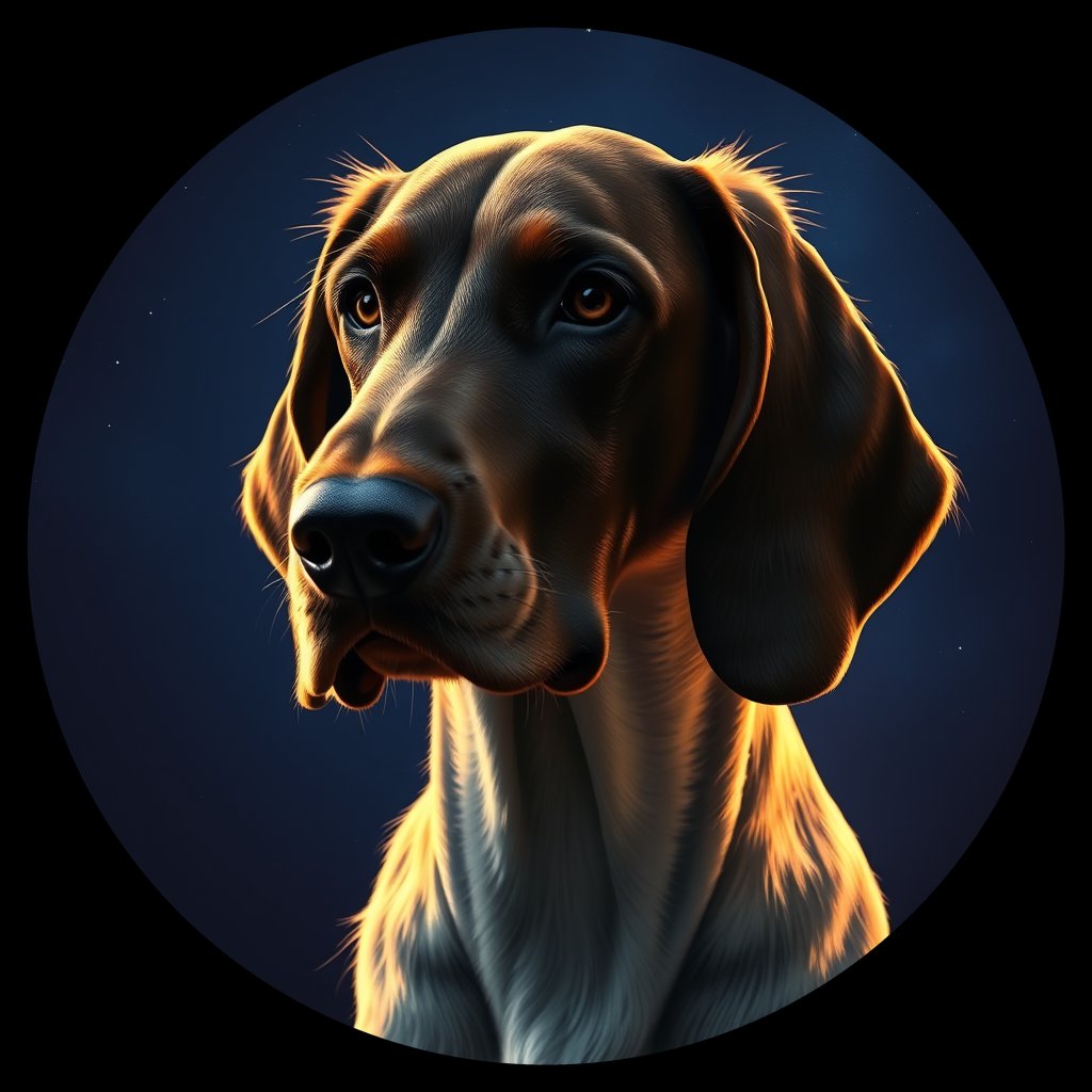 Cosmic medallion portrait of PFZ20E12_PFZ20E12, a English Setter