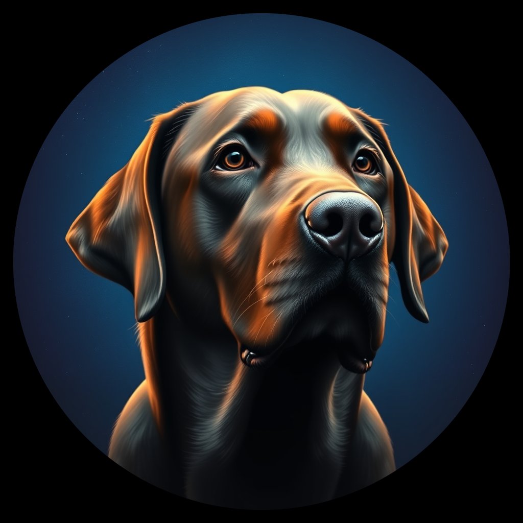 Cosmic medallion portrait of PFZ20F03_PFZ20F03, a Labrador Retriever