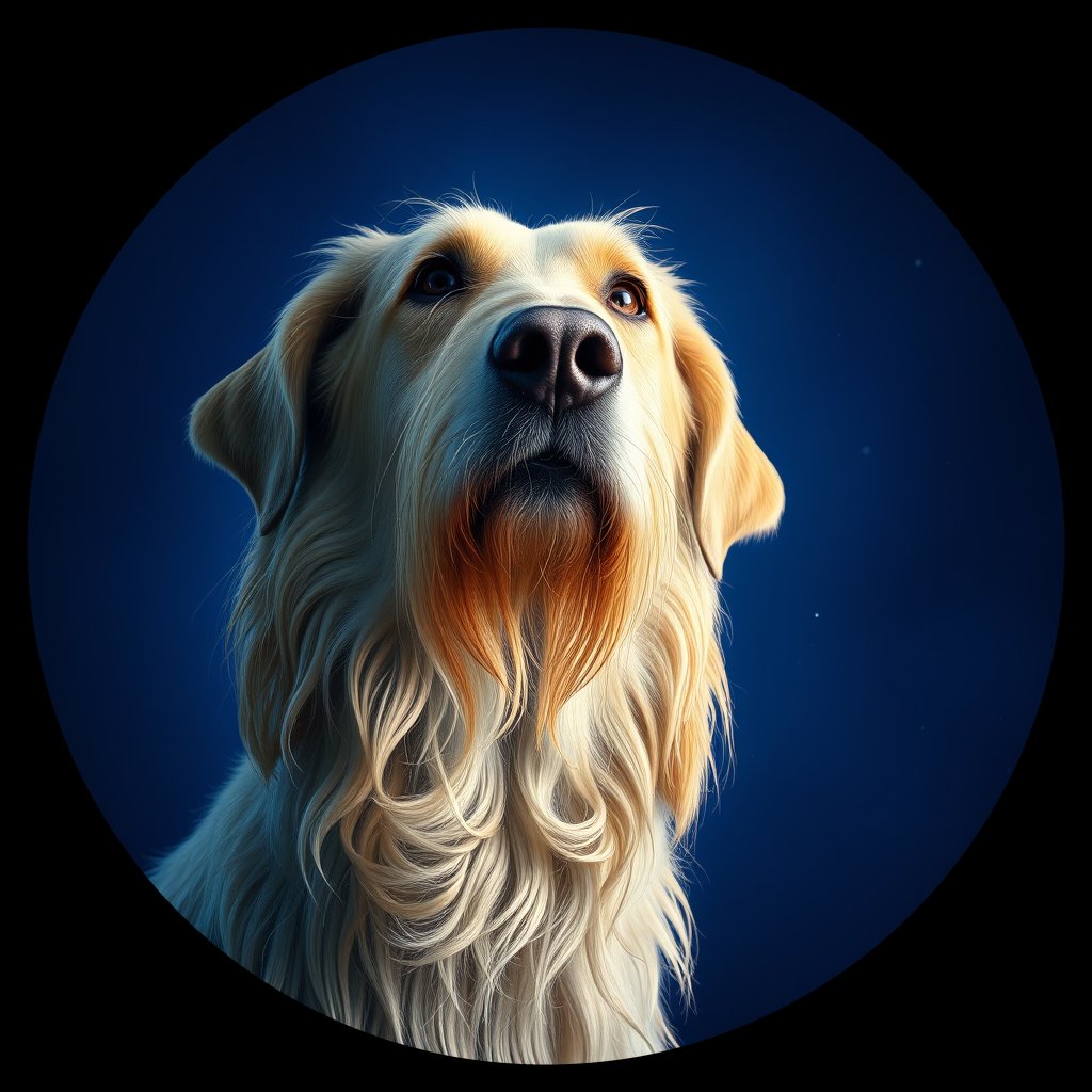 Cosmic medallion portrait of PFZ20F06_PFZ20F06, a Irish Wolfhound