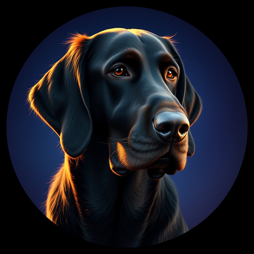 Cosmic medallion portrait of PFZ20F08_PFZ20F08, a Gordon Setter