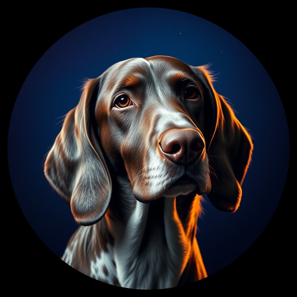 Cosmic medallion portrait of PFZ20F12_PFZ20F12, a English Setter