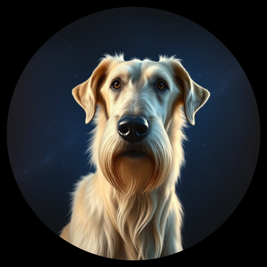 Cosmic medallion portrait of PFZ20G04_PFZ20G04, a Irish Wolfhound